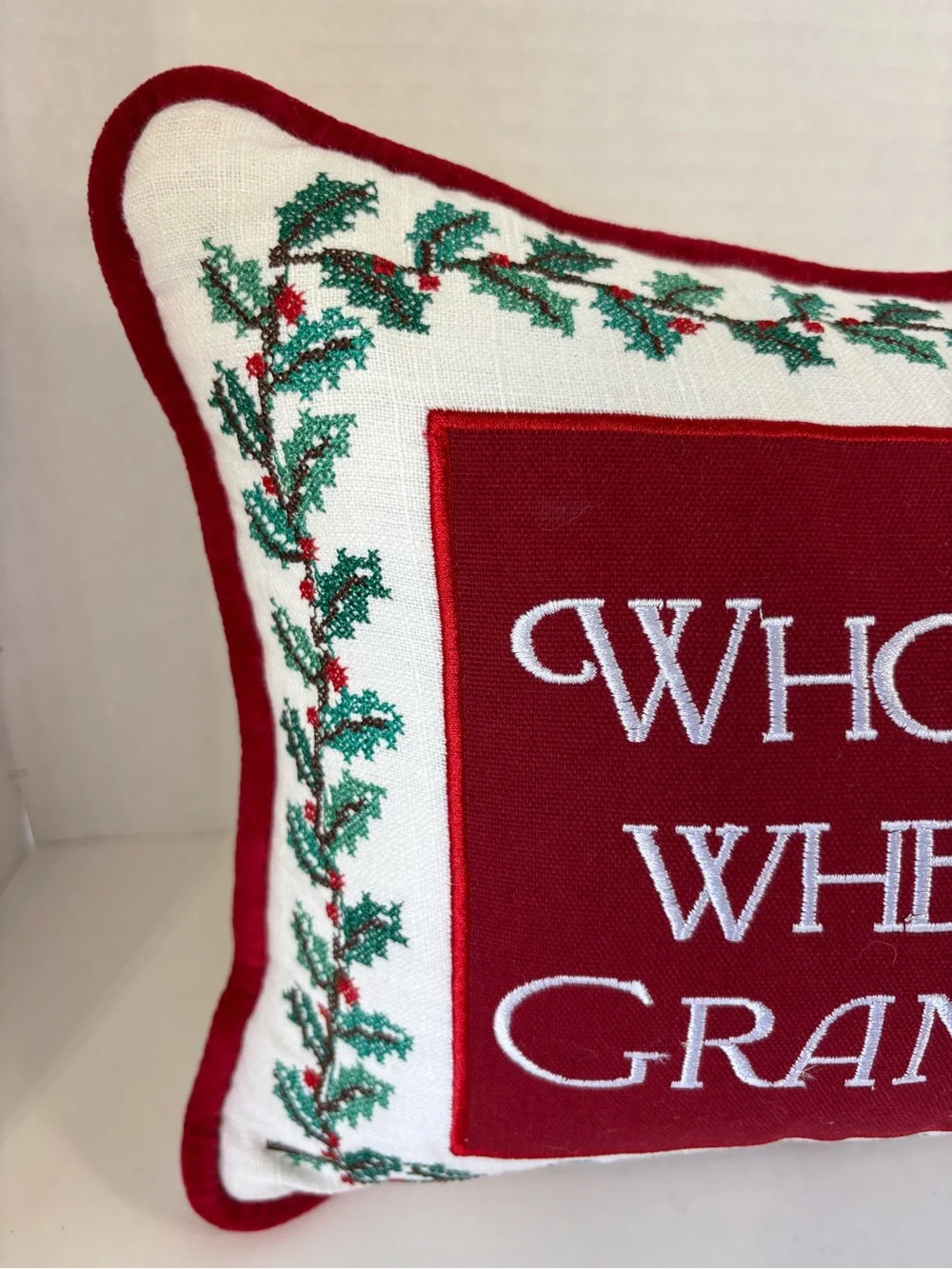 Southern Living Needlepoint Christmas Pillow NWT Grandparents Santa $59 New